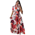 Summer Clothes D037 Women New Summer Maxi Sexy Casual Elegant Formal Flower Printed Dresses Clothes For Ladies