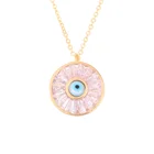 Christmas Turkish Jewelry Copper Zircon Christmas Gift Female Natural Shell Evil Eyes Necklace