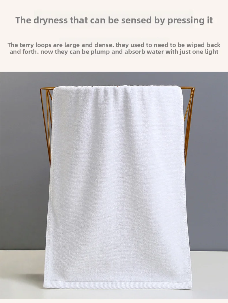 5 Star Luxury Hotel Towels White Custom Logo Bathroom Linen 32S Flat Weave Sustainable 100% Cotton Towel Set factory