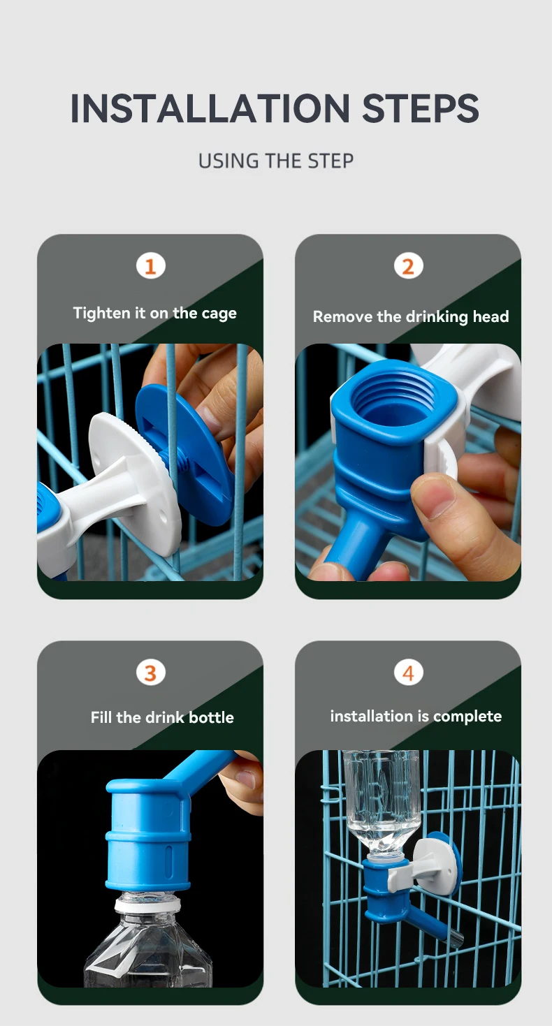 CUSTOM Plastic Hanging Style Dog Water Nozzle Dog Water Dispenser Pet Drinking Fountain on Cage factory