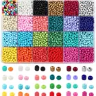 Beads 4mm Glass Beads 7500 Pcs 4mm Multicolor DIY Beads Assorted Kit Letter Beads Glass Seed Beads For Jewelry Making