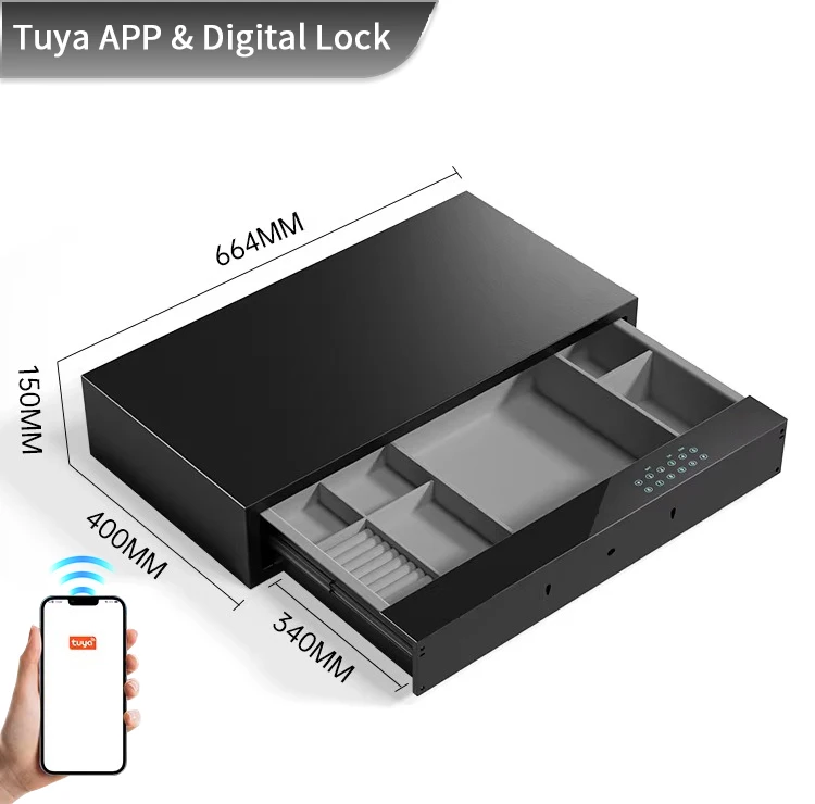 product ceqsafe smart wholesale custom hidden password drawer safe box modern for bedroom living room safe storage-6