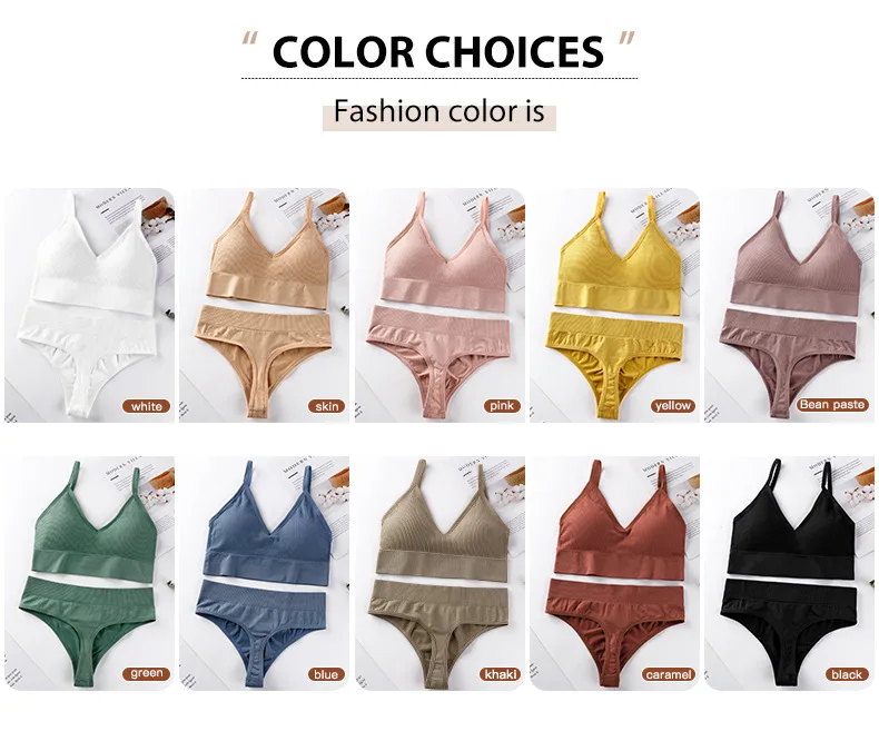 Women Bra Sexy Underwear Sets Seamless Bra Set Plus Size Women's Underwear Thong Low Waist Panties Female Underwear Set