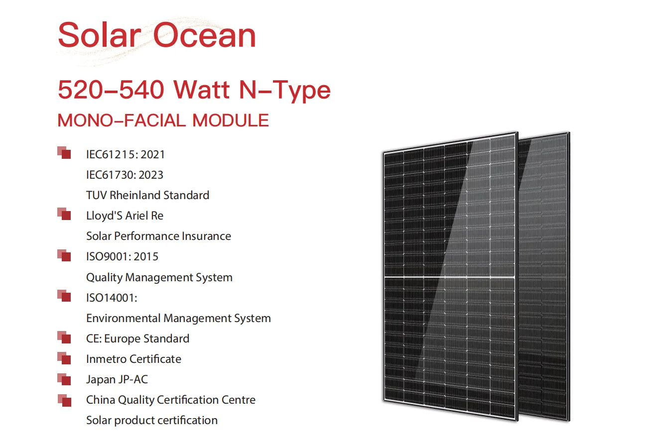 QIANEN New Stocks High Efficiency 520W-540W Bifacial Solar Panels Half Cell N-Type HBC 535W 540W Solar Plates supplier