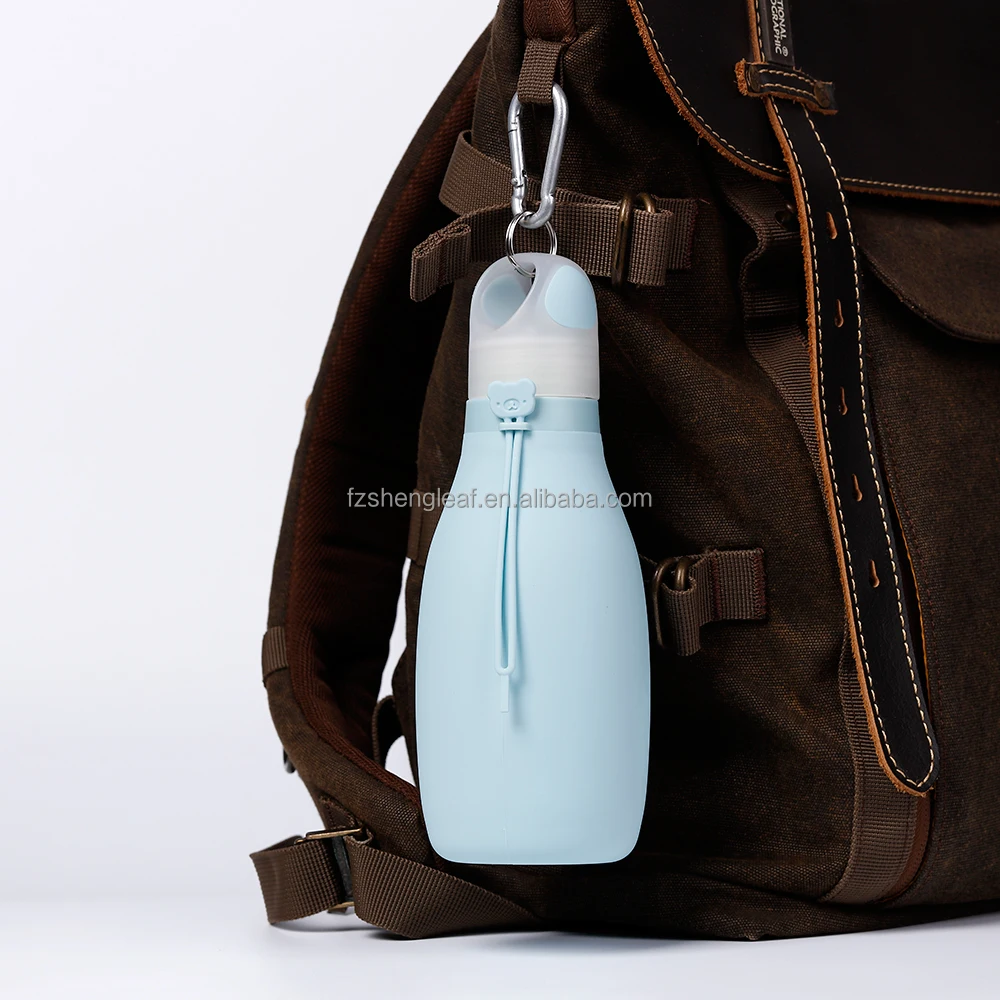 product silicone water bottle portable collapsible gym sports foldable outdoor travel leakproof bpa free food grade drinking reusable-5