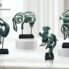 Fashion Polyresin Abstract Art Lover Sculpture Kissing Mold Carft For Home Decoration