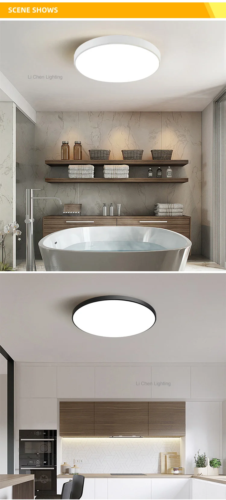 cl f01 abs pvc modern double color surface mount led panel light 18w 24w 48w ceiling lamp-1