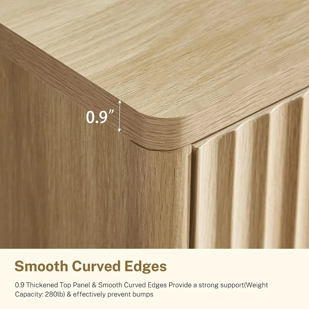 product nu deco fluted modern dresser 9 drawers 63 wide wood with metal handles mdf panel for bedroom living room storage-7