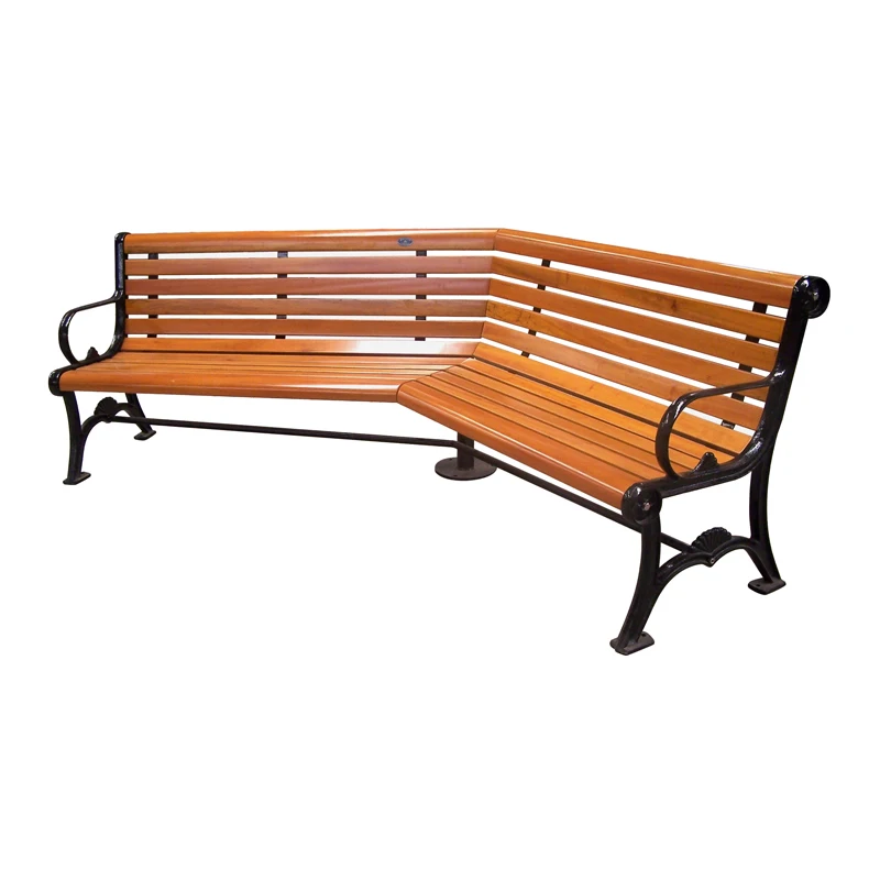 outdoor wooden corner bench