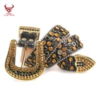 Belts Rhinestone 2021Fashion Punk Designer Belts Ladies Shiny Rhinestone Western Men Bling Bling Belts