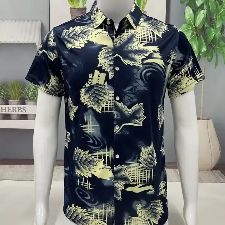 Summer Hawaiian Style Printed Men's Short-Sleeved Shirt Trendy Loose Large Size Beach Shirt For Men