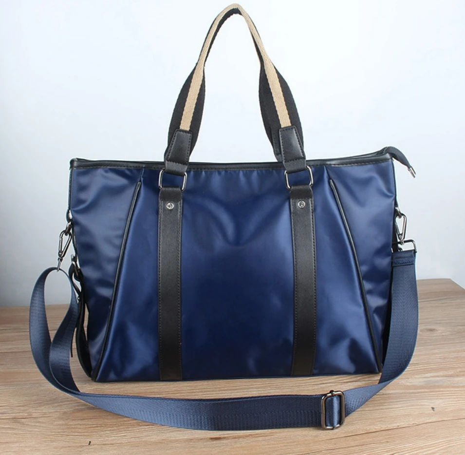 City fashion Customized stock promotion Business men women document bag working bags navy blue black