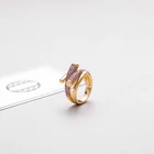 Ring Rings Purple Pave CZ Stone Cool Girls Ring 2021 Trendy Snake Punk Ring