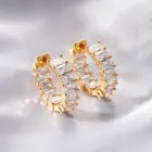 Jewelry Silver New Arrival Earring Jewelry White Gold 925 Silver Cubic Zirconia Hoop Earrings Jewelry Earring Sets Women