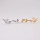 Gold Plated Earring Earrings Fashional Jewelry Copper Gold Plated Feather Stud Earring Full Crytal Stone