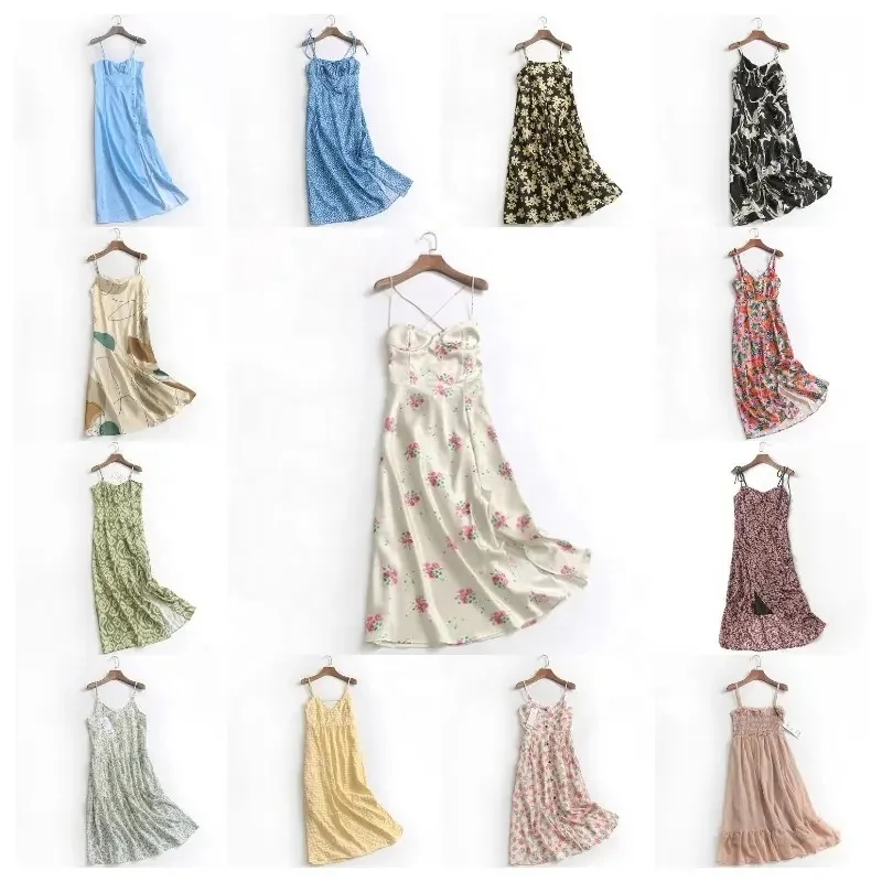 2024 Spring Summer Printed Women's Dress Ethnic Sleeveless Patchwork Long Women Maxi Casual Dresses