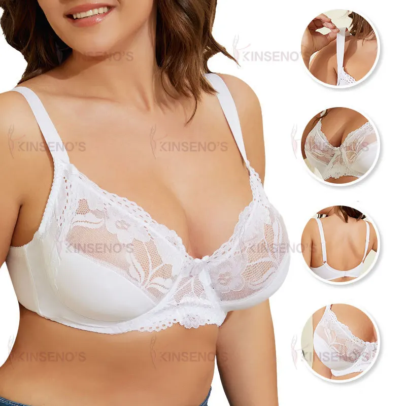 plus size thin cup lace bra