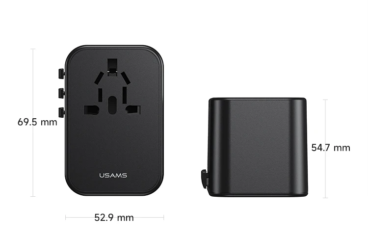 Gadgetoo Usams Cc309 Won Travel Dual Type C International Wall Charger Gadgetoo Usams Cc309 Won Travel Dual Type C International Wall Charger