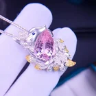Amethyst Luxury Super Flash Swiss Blue Water Drop Zircon Stone Pendant Unicorn Amethyst Necklaces