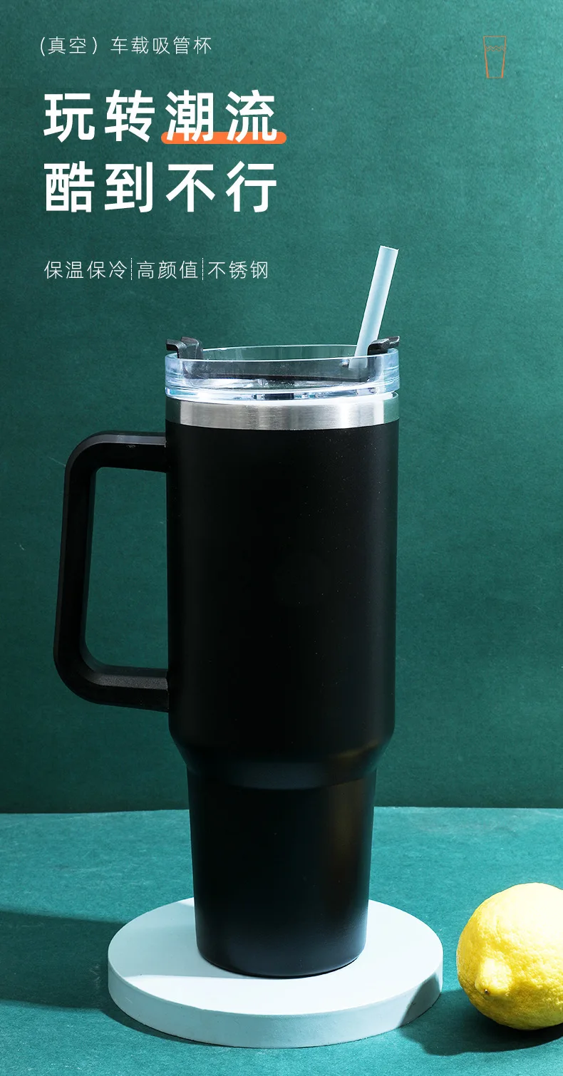 Adventure Double Wall 304 Stainless Steel Vacuum Flask Water Bottle 40oz Tumbler with Lid and Straw