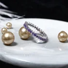 Stone 925 Silver Top Jewelry Classic Women Hoops Zircon Stone Amethyst Diamond 925 Sterling Silver Rings