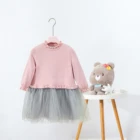 Winter Girl Dress New Style Clothing Winter Warm Beautiful Fashion Kid Girl Sweater Dress With Gauze