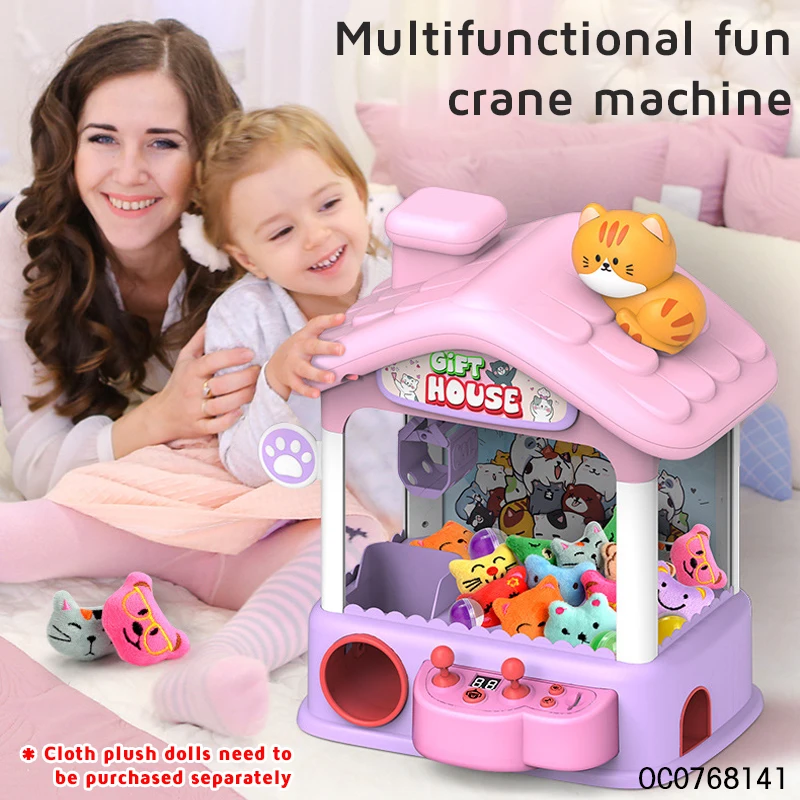 Toys kid catch ball doll claw machine game for sale with light music