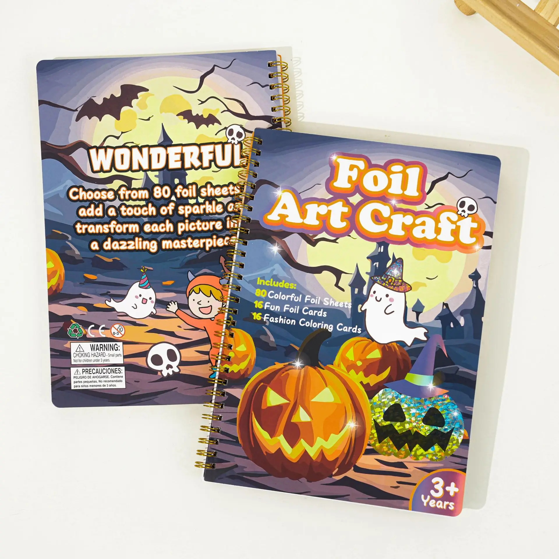 Produkt Halloween Kürbis Folie DIY Scratch Art Spiral Kit Großhandel Handwerk Aktivitätsbuch für Kinder Papier Zeichenspielzeug zum Malen-28