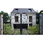 Iron Gate Garden Cast Wrought Iron Metal Gate With Hot Galvanized For Luxury Entry Door