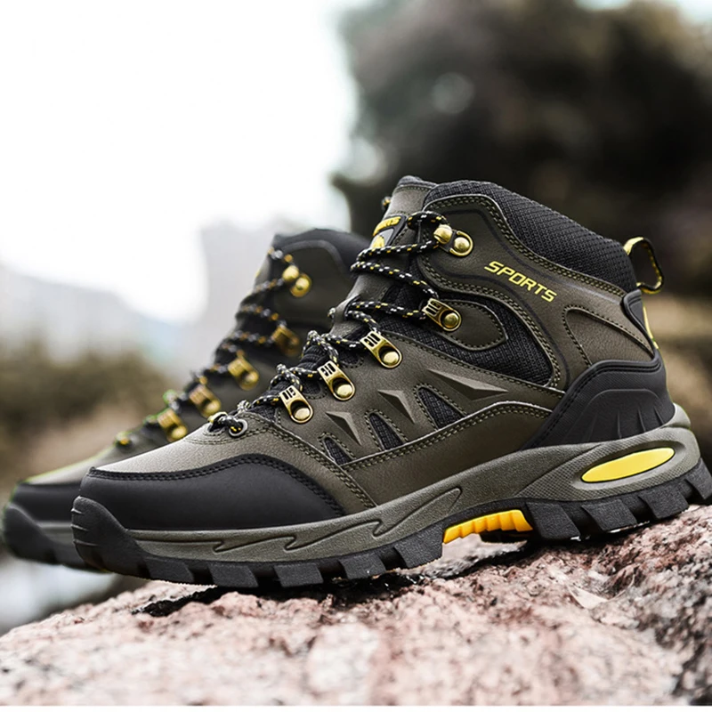New Arrivals Fall Plus Size Leather Sport Climbing High-Top Outdoor Hiking Shoes For Men Women Cross-Border