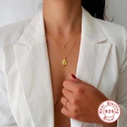 Sterling S925 Sterling Silver European And American Fashion Simple Opal Ladies Necklace