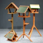 Bird Hot Sale Custom Wooden Pet Parakeet Breeding Nesting Bird Aviary Small Bird Cage Box Wooden Bird House
