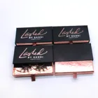 Eyelash B40 Make Your Own Eyelash Box Packaging Private Label Black Rose Gold Empty Drawer Custom Lashes Box Vendors