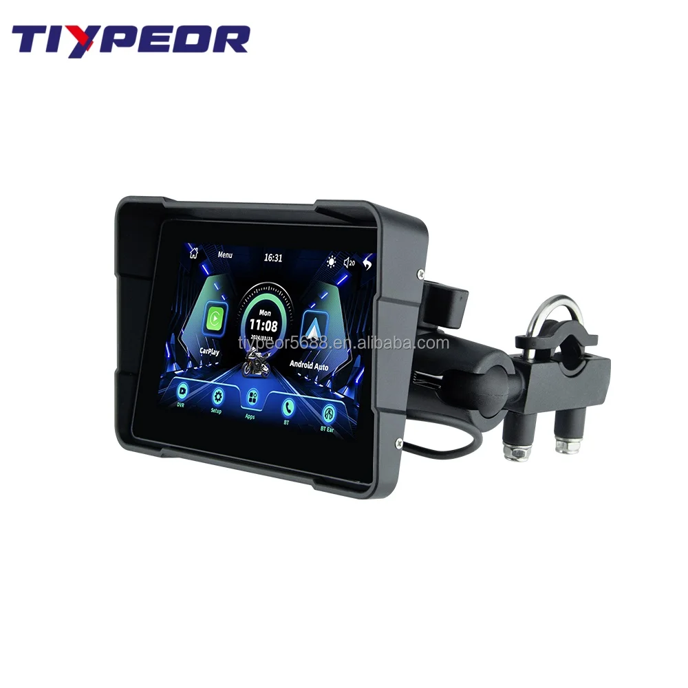 product tiypeor portable motor navigator wireless motorcycle carplay navigation 5 inch android auto motorcycle gps with carplay-6