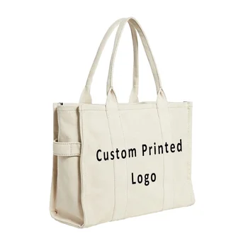 Heavy duty custom printing reusable cotton grocery shopping bags washable eco-friendly canvas tote bag with soft web handles