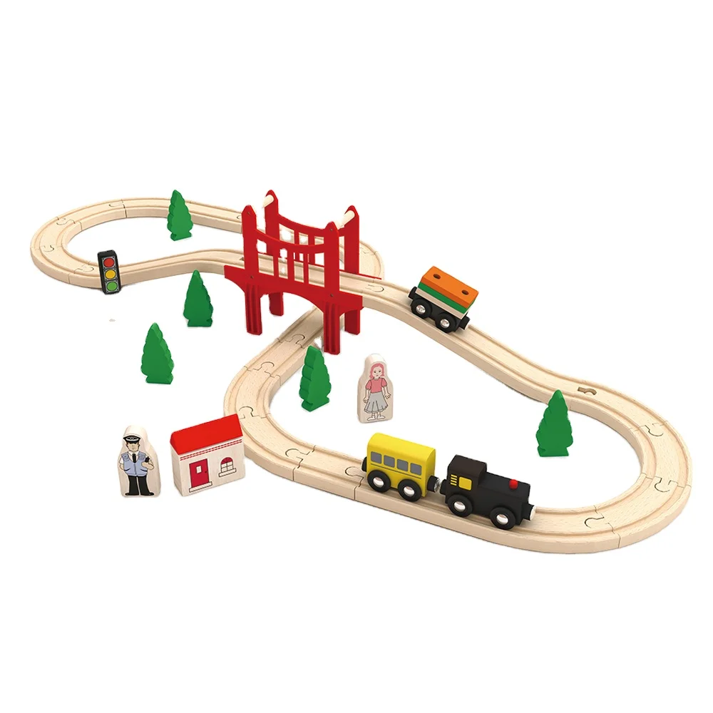 1 Set Wooden Train Stop Track Railway Accessories Compatible All Major Brands SE 