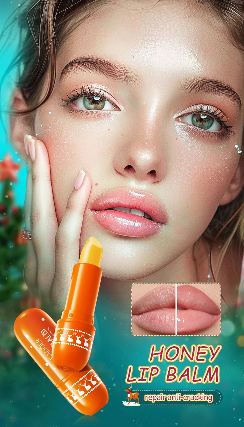 product oem hot sales wholesale sadoer christmas honey anti chapping lip balm autumn and winter anti chapping lip balm-2