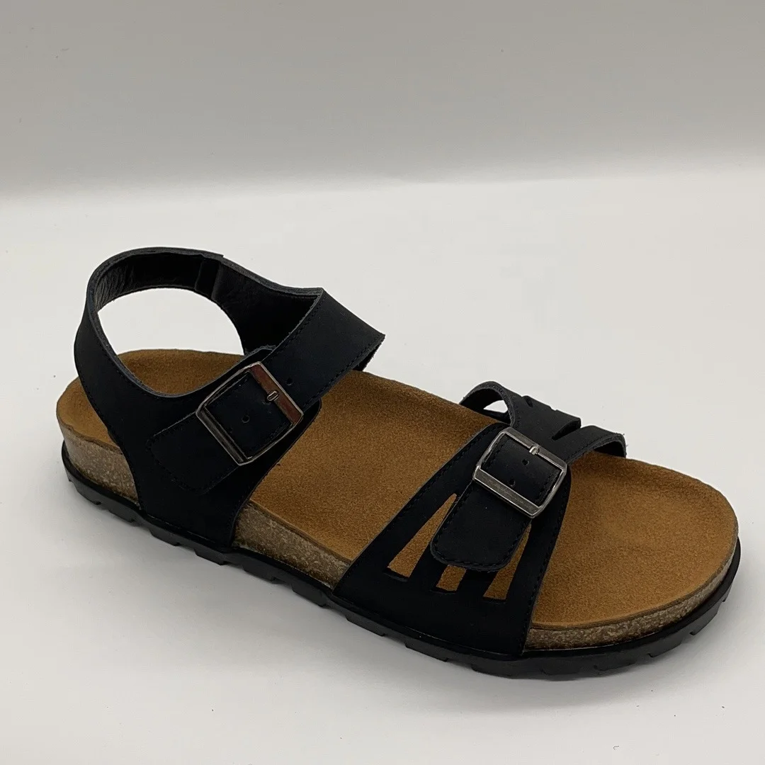 Custom Summer Cool Fashion Outdoor Men Open Toe Flat Cork Leather Sandals  Slippers For Men - Buy Fashion New Coming Comfortable Pure Leather Sandals  Arabic Slippers Fashionable Platform Sandals For Men For
