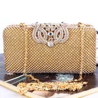 Noble temperament Luxury evening Rhinestone Crystal Clutch Golden silver Evening Bag Bling Purse