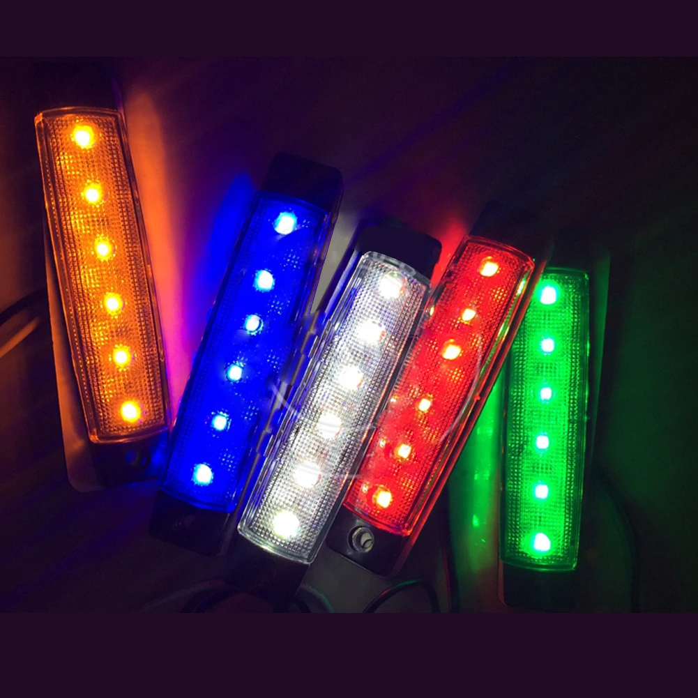 product 5 color waterproof 12v led 6 smd flash strobe lamp truck side marker light-27