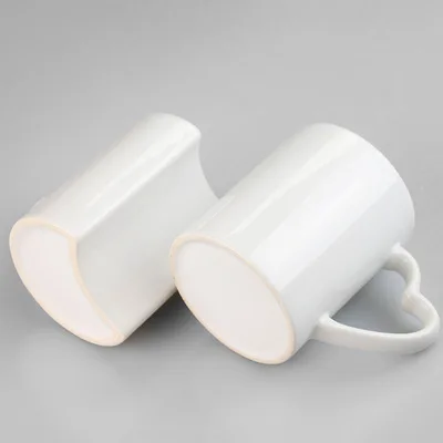 Heart Shape Coffee Mug Ceramic Sublimation Coated Couple Mug Latest Model 11oz White Mugs Contemporary Business Gifts HANDGRIP