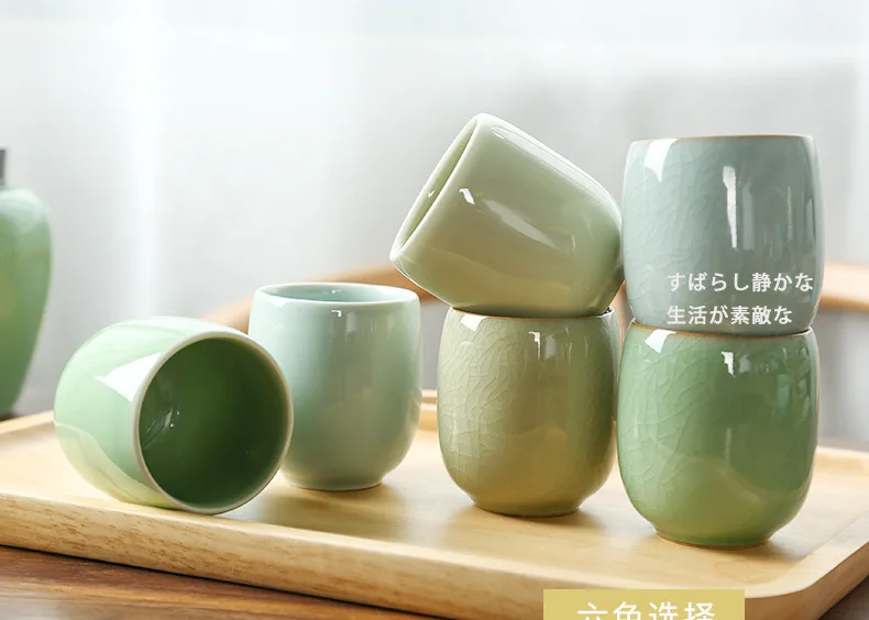 product wholesale wholesale celadon large tea cup longquan master tea bowl classic customized water ceramic tea cup for home gardening365-5