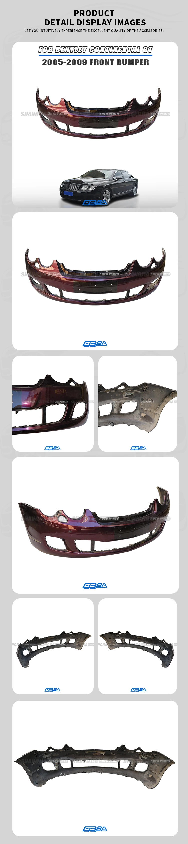 Plastic Front Bumper For Bentley Continental GT High Quality Car Front Bumper Auto Body Systems supplier