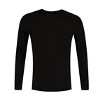 Black Shirt 2021 Fashion Wholesale Factory New Black Color O Neck Men Long Sleeve Oversize T Shirt