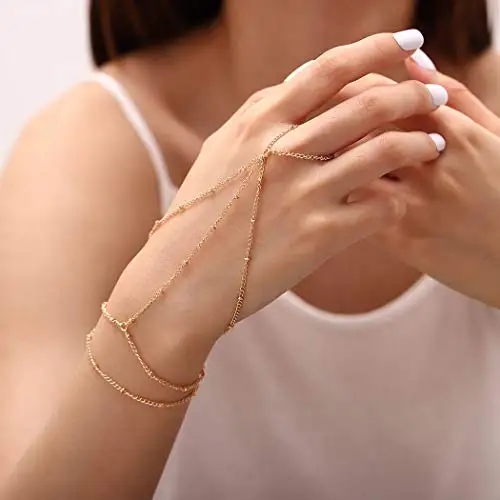 Boho Finger Bracelets Ring Hand Chain 