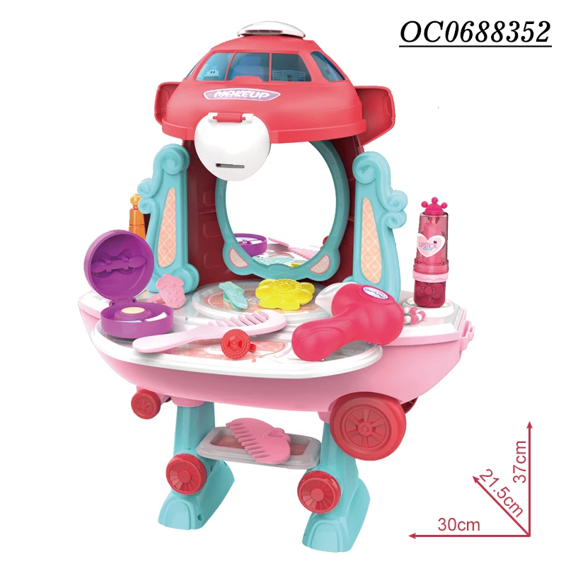 Dresser makeup table child kid's make up game toy play set for girls with 28pcs accessories