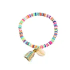Bracelets Shell Bracelet European And American Colored Clay Bracelets Bohemian Ethnic Shell Tassel Bracelet
