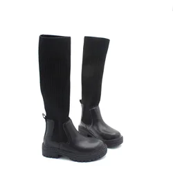 2022 Autumn toddler girls fashion long boots knitted boots elastic socks high boots kids over the knee baby girl shoes