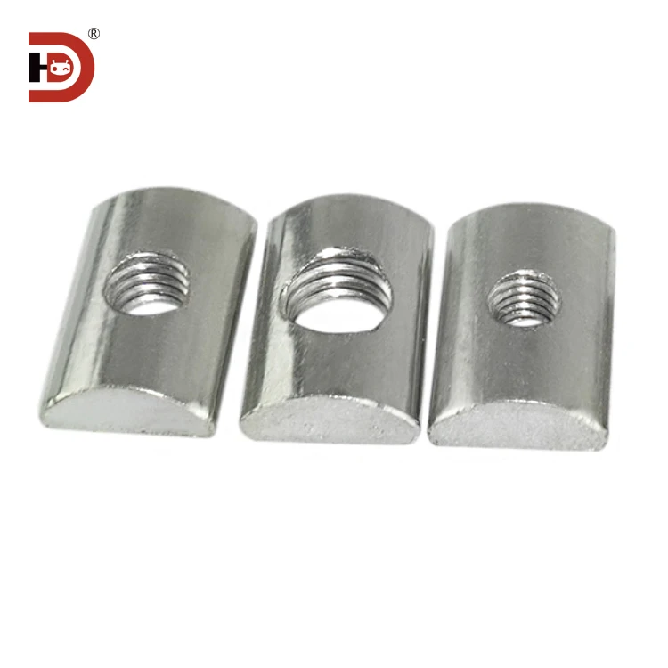Aluminum Profile Fastening Accessories, Semi-circular Nut, M6 M8 High Hardness bar Nut for Aluminum Profile Rear Installation manufacture