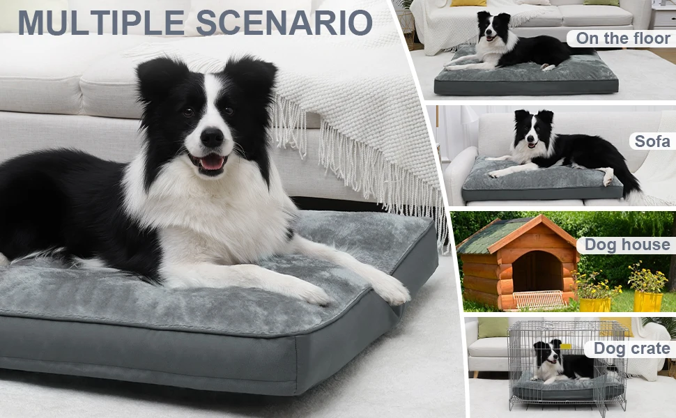 product luxury comfortable non slip fluffy plush pet bed solid pattern design for dogs-53